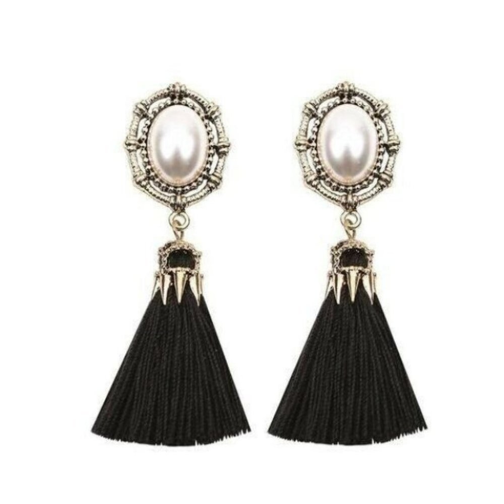 Gold-Tone tassel drop earrings